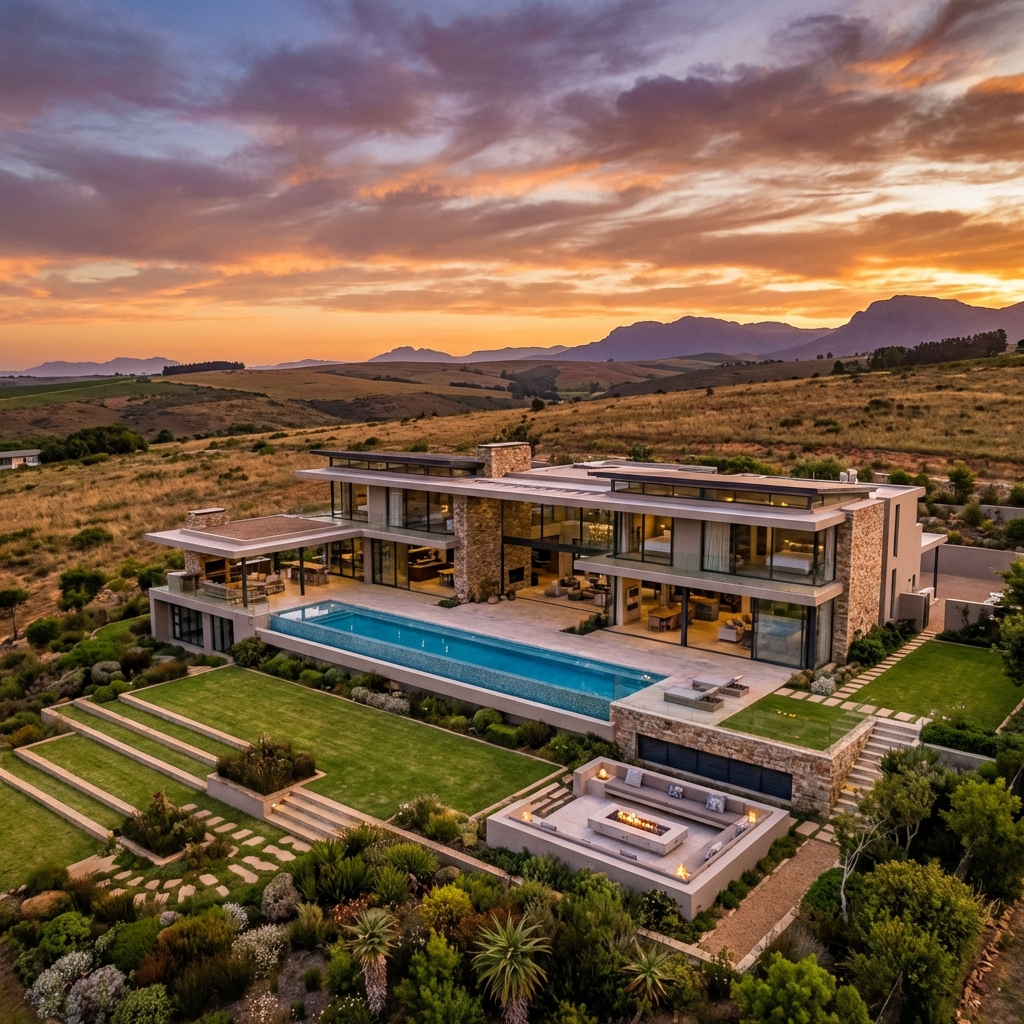 Aerial view of luxury property